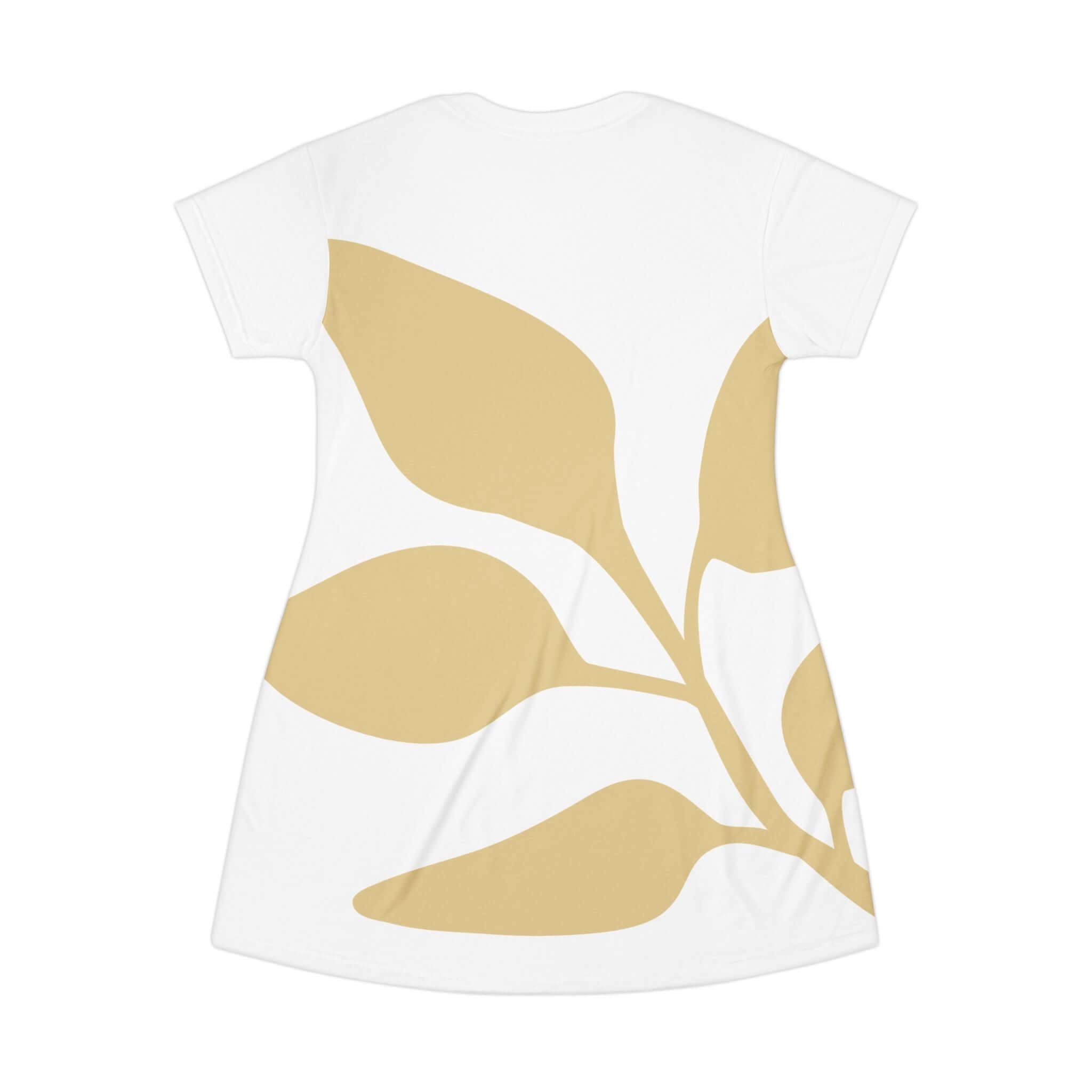 Botanical Leaf T-Shirt Dress — E.UNNE All-Over Print Casual Summer Dress