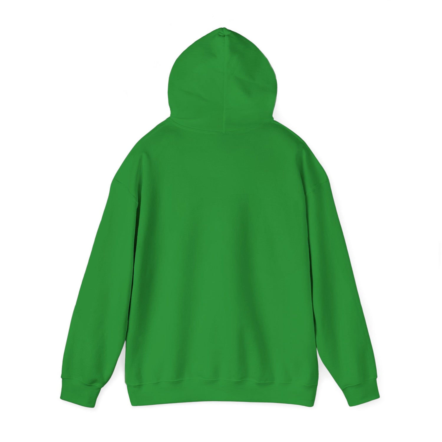 E.UNNE Logo Hoodie — Minimal Monogram Pullover back view in vibrant green color.