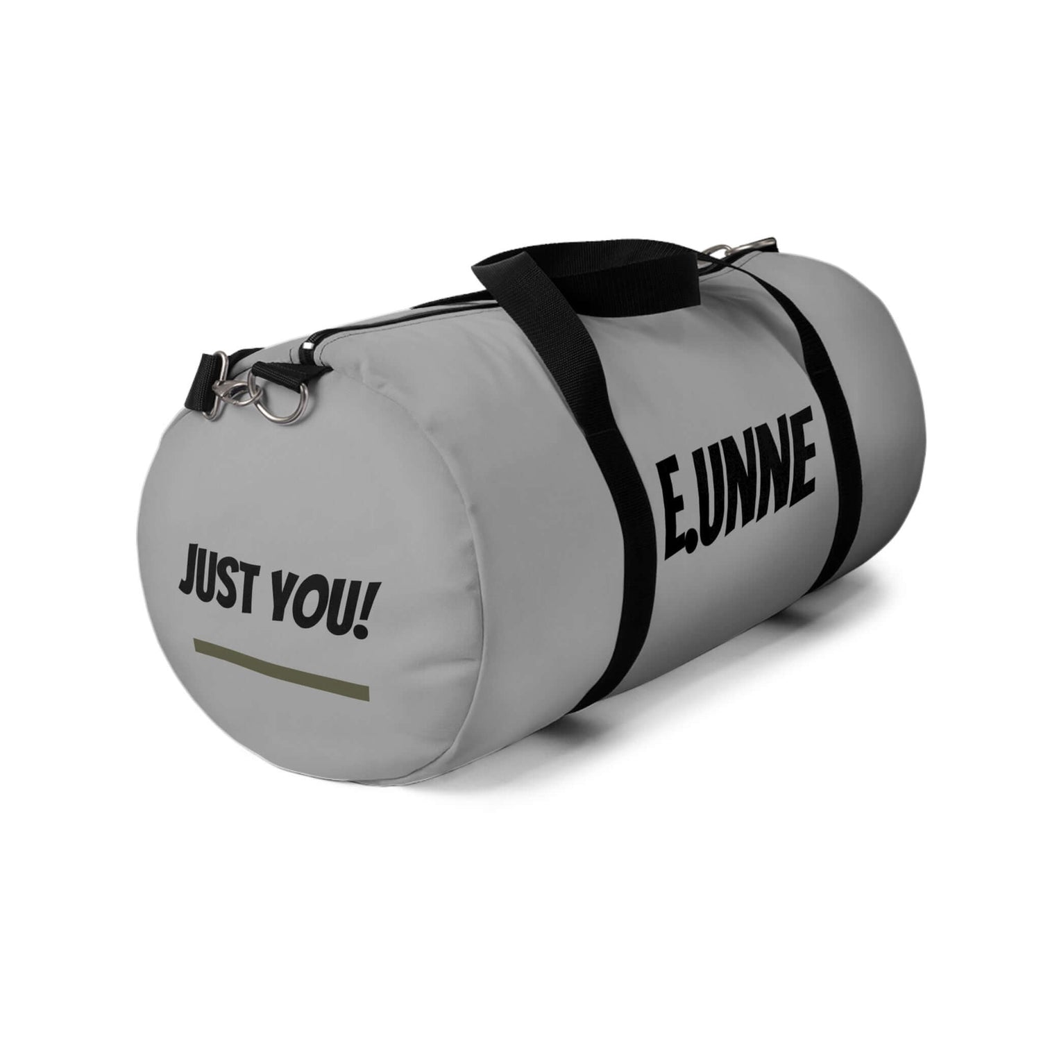 Personalized Gray Duffel Bag — Customizable Gym &amp; Travel Weekender