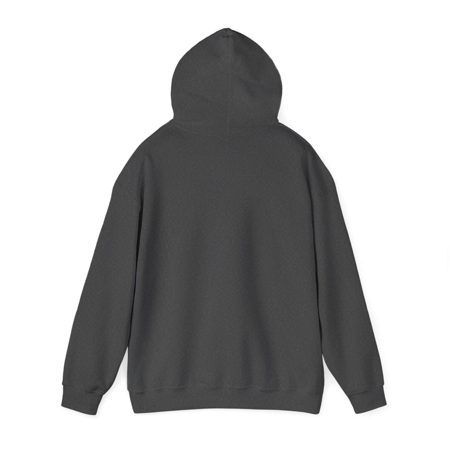 E.UNNE Logo Hoodie — Minimal Monogram Pullover back view of grey hoodie