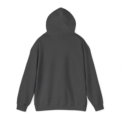 E.UNNE Logo Hoodie — Minimal Monogram Pullover back view of grey hoodie