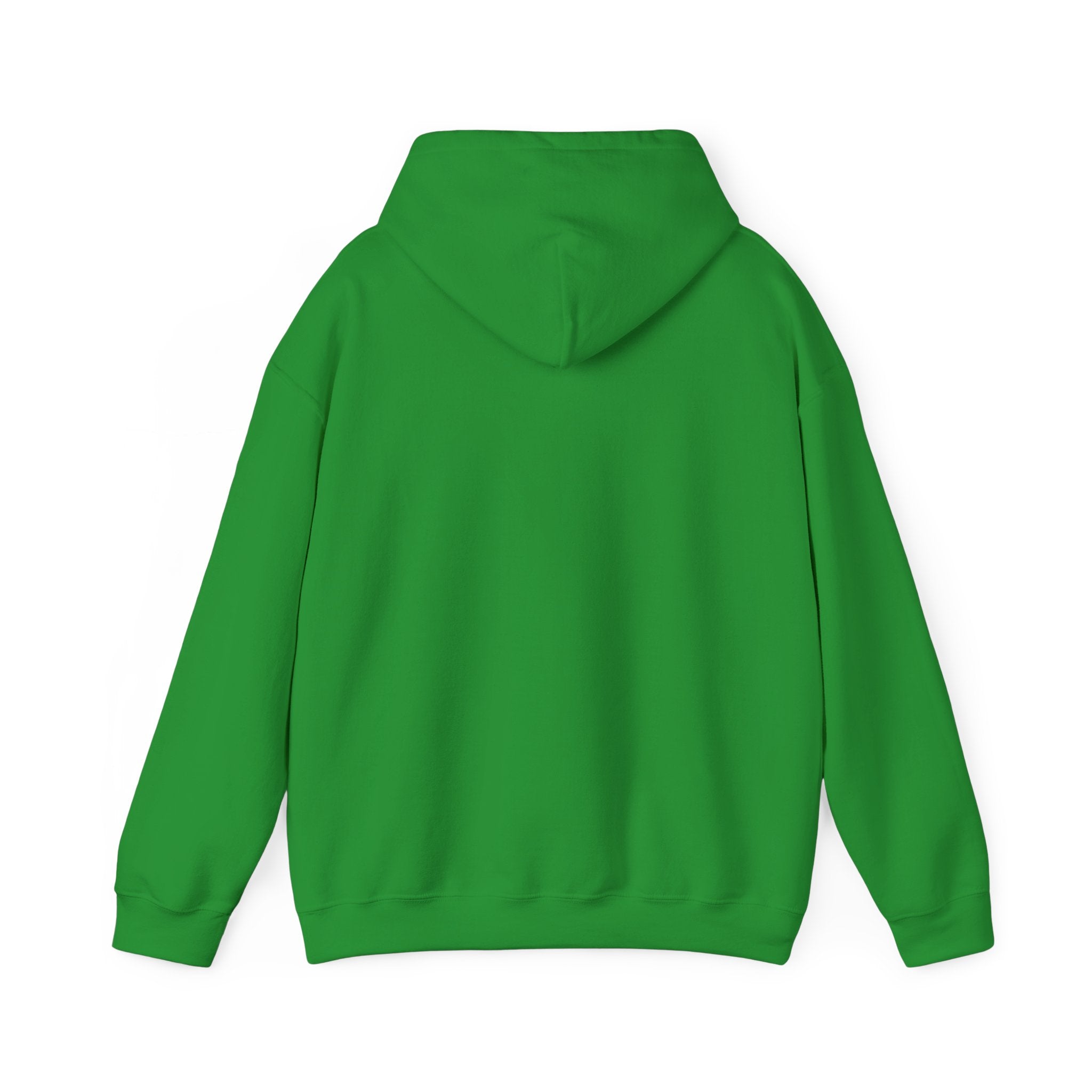 E.UNNE Logo Hoodie — Minimal Monogram Pullover in vibrant green, showcasing the back view with a soft, roomy design.