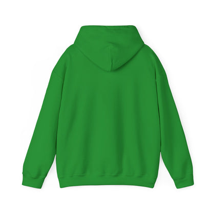 E.UNNE Logo Hoodie — Minimal Monogram Pullover in vibrant green, showcasing the back view with a soft, roomy design.