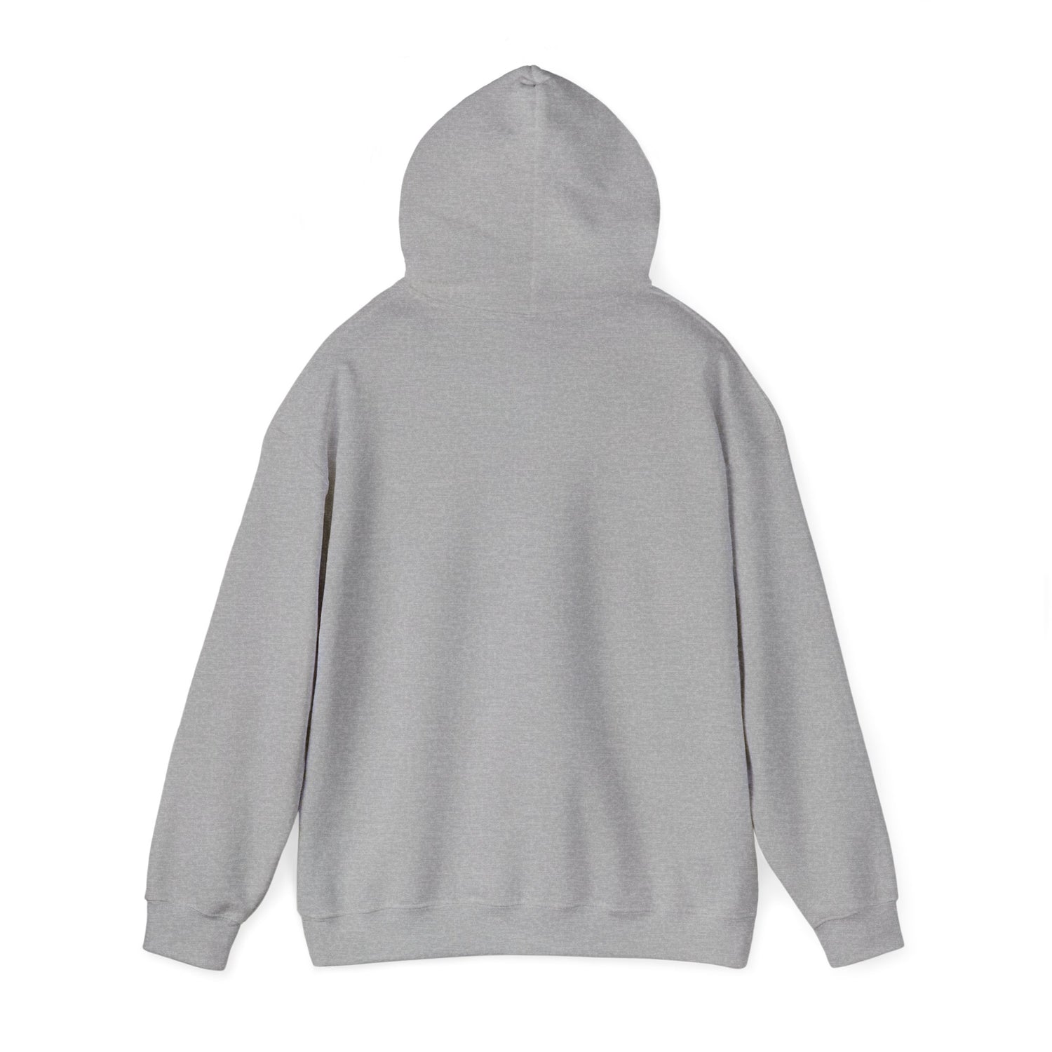 E.UNNE Logo Hoodie — Minimal Monogram Pullover back view in soft grey fabric