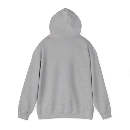 E.UNNE Logo Hoodie — Minimal Monogram Pullover back view in soft grey fabric