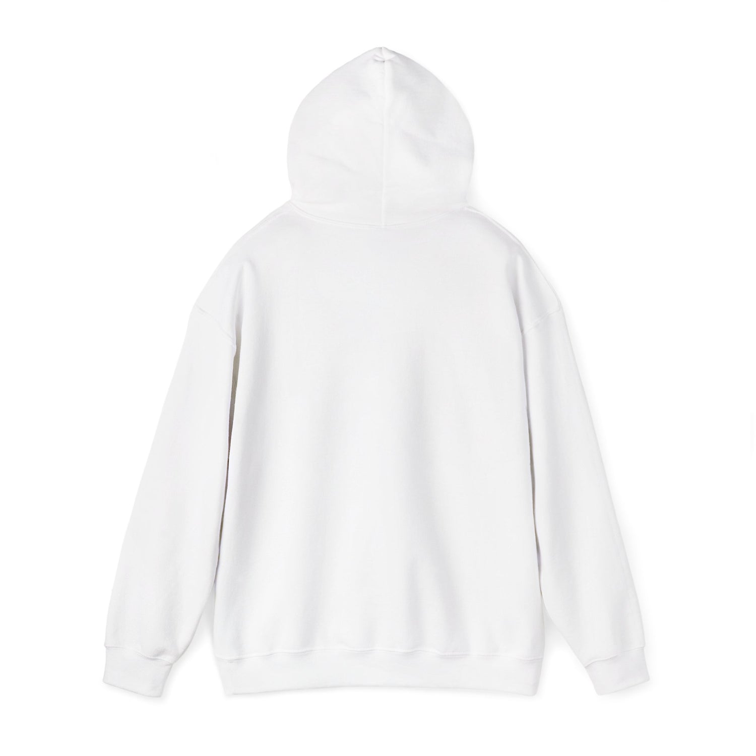 E.UNNE Logo Hoodie — Minimal Monogram Pullover back view of the soft white hoodie with a smooth finish.