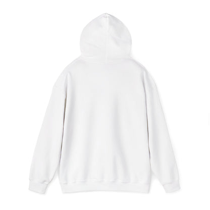 E.UNNE Logo Hoodie — Minimal Monogram Pullover back view of the soft white hoodie with a smooth finish.