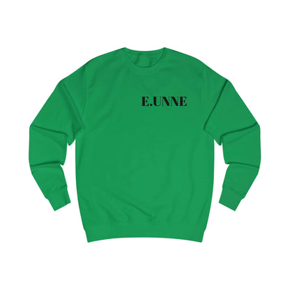 E.UNNE Minimalist Logo Sweatshirt — Unisex Casual Crewneck in green with subtle front print.