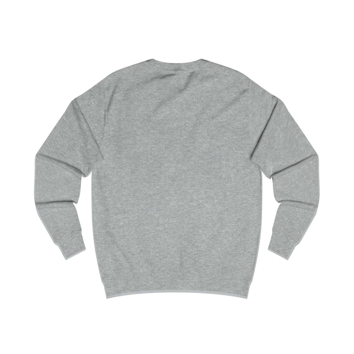 Back view of E.UNNE Minimalist Logo Sweatshirt — Unisex Casual Crewneck in gray color.