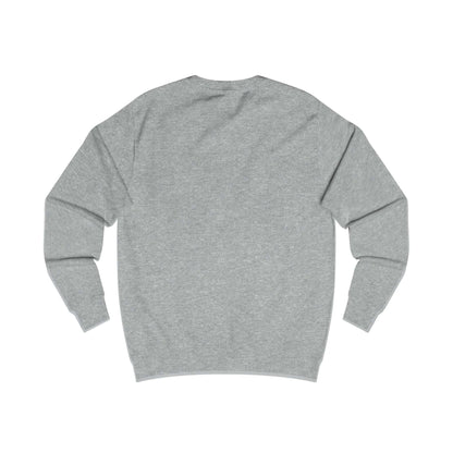 Back view of E.UNNE Minimalist Logo Sweatshirt — Unisex Casual Crewneck in gray color.