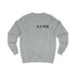 E.UNNE Minimalist Logo Sweatshirt — Unisex Casual Crewneck in heather grey with subtle front print.